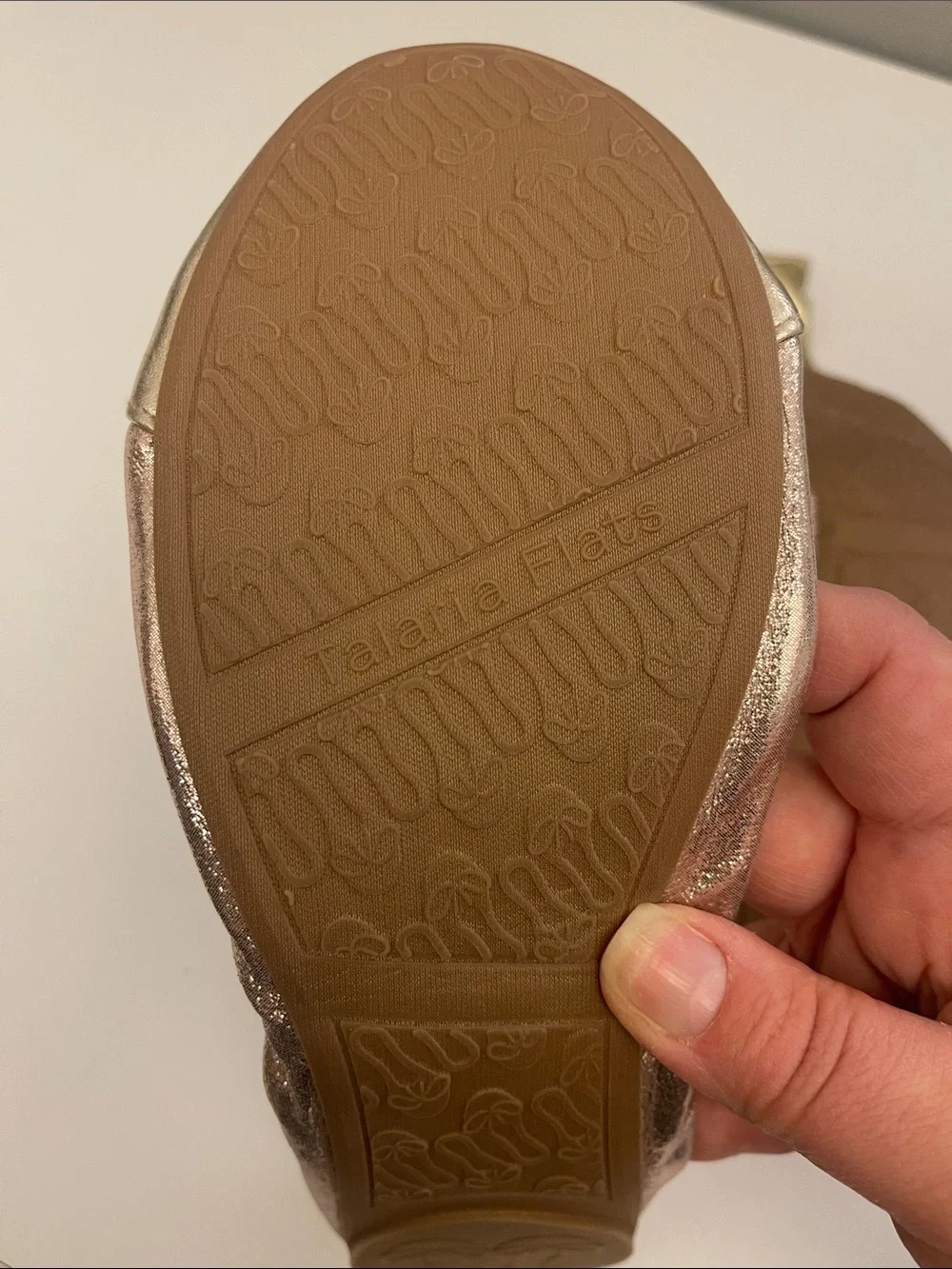 Talaria - Women’s Metallic Gold Foldable Ballet Flats Size 12